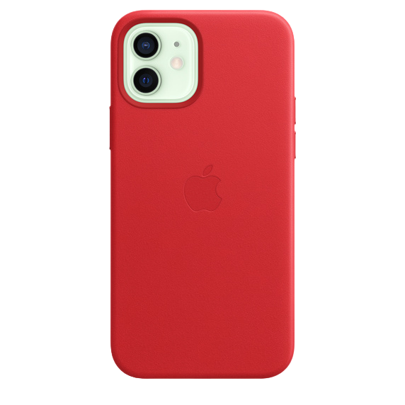 Кожаный чехол для iPhone 12 с MagSafe - КРАСНЫЙ Кожаный чехол для iPhone 12 с MagSafe - КРАСНЫЙ