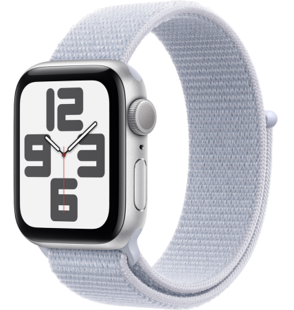 Часы Apple Watch SE (2024) 40mm Silver Aluminum Case with Blue Cloud Sport Loop (GPS)