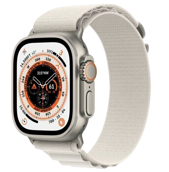 AppleWatch Ultra GPS + Cellular 49mm Titanium Case with Starlight Alpine Loop